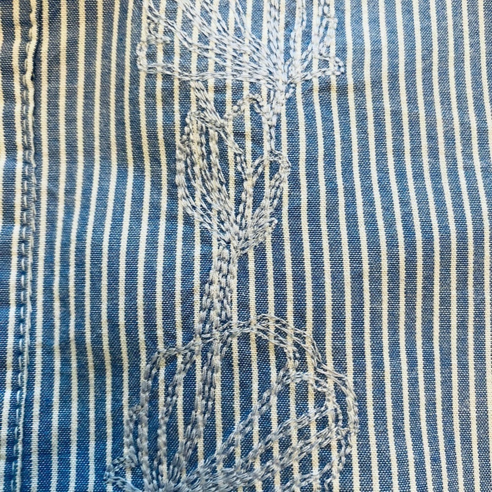 Jag Jeans Blue Ruffled Tie Front Long Sleeve Blouse - Picture 5 of 7